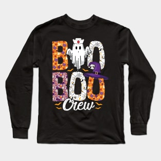 Boo Boo Crew Nurse Shirts Halloween Nurse Shirts for Women Long Sleeve T-Shirt